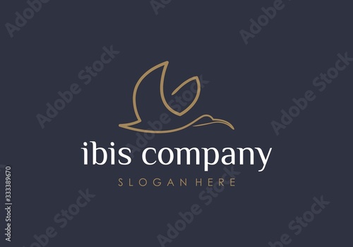 luxury bird ibis elegant logo line photo