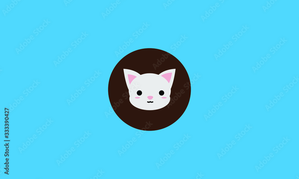 cat cute head icon vector illustration. cat cute head icon vector illustration.