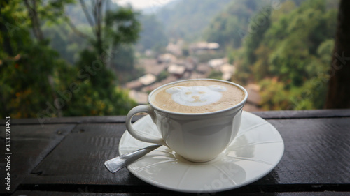 A cup of coffee on a high mountain in Chiang Mai