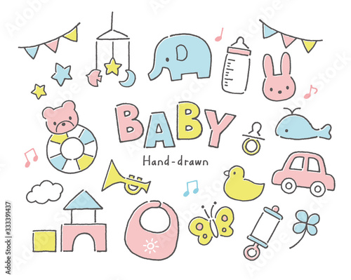 赤ちゃんグッズ手描き