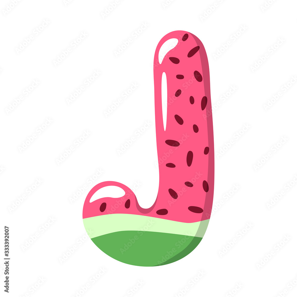 Watermelon Alphabet Sign on the white background - vector illustratiion Watermelon Alphabet Sign on the white background - vector illustratiion