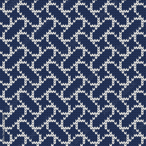 Knitted decorative abstract geometric seamless pattern