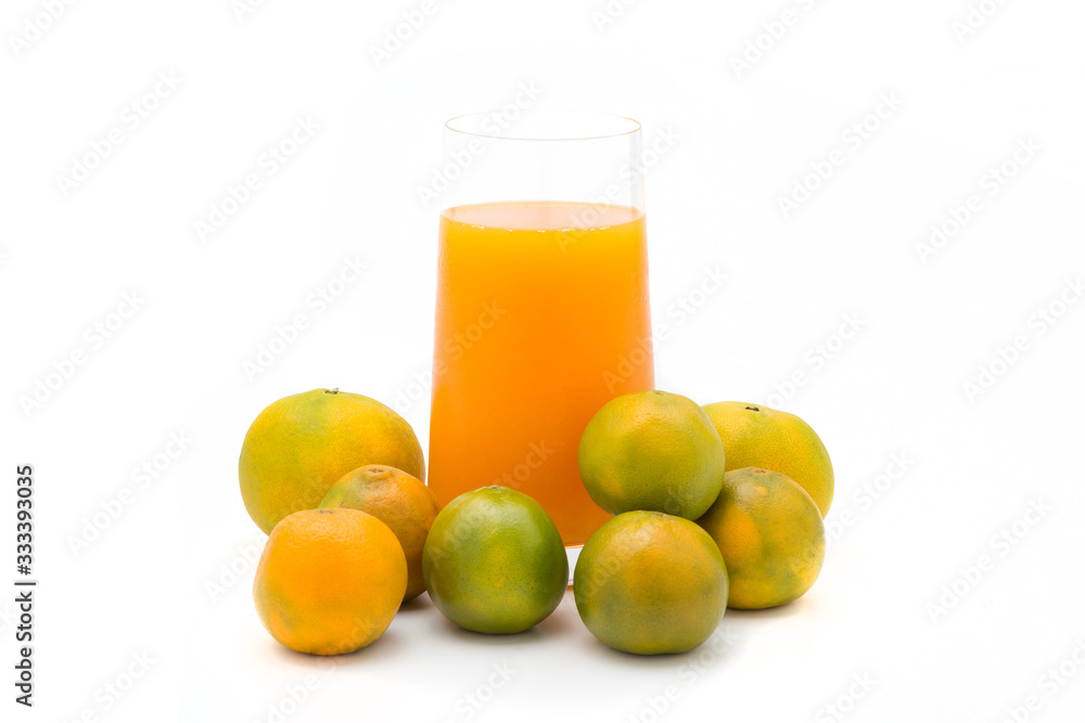 Freshly squeezed orange juice on a white background Freshly squeezed orange juice on a white background