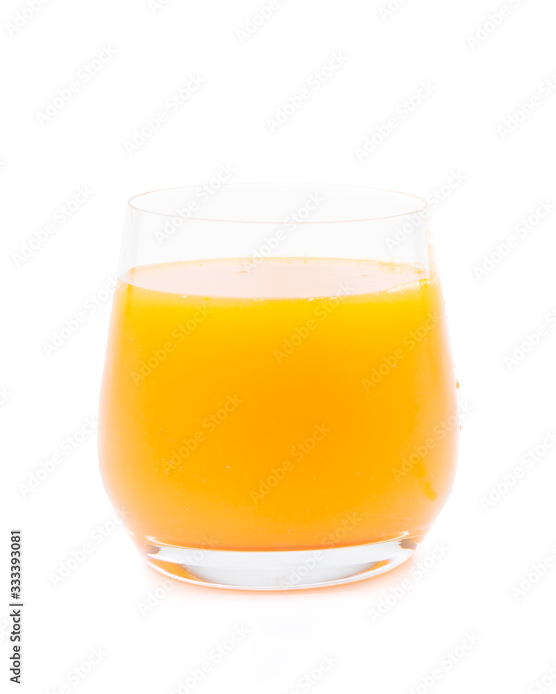 Freshly squeezed orange juice on a white background Freshly squeezed orange juice on a white background