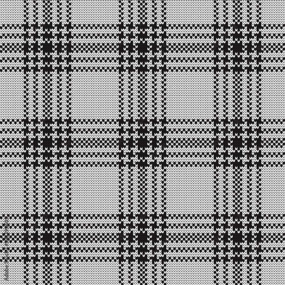 Vector knitted seamless checkered black and white pattern Vector knitted seamless checkered black and white pattern