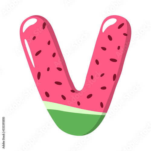 Wallpaper Mural Watermelon Alphabet Sign on the white background - vector illustratiion Torontodigital.ca