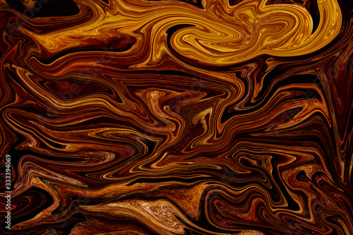 Patrón de mármol abstracto sin fisuras. Fondo abstracto en marrón, negro y amarillo. Textura de ondas de madera.