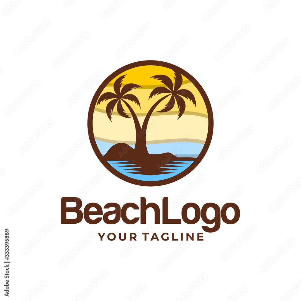 beach logo vector