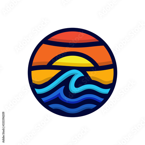 beach logo vector
