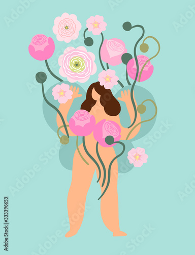 Vector art with woman