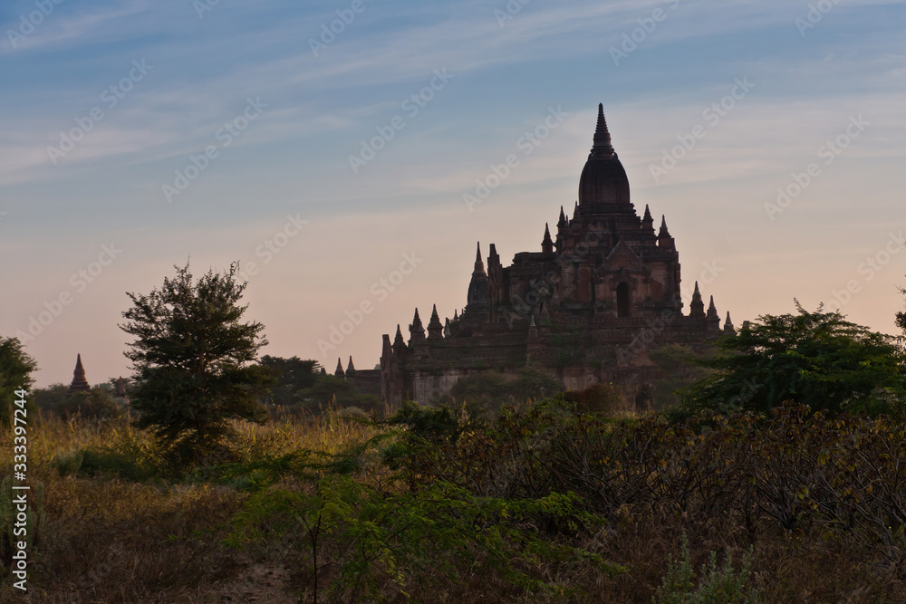 Myauk Guni Temple at sunset, Old Bagan, Myanmar