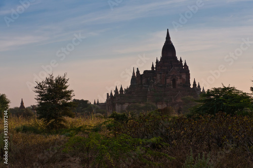 Myauk Guni Temple at sunset  Old Bagan  Myanmar