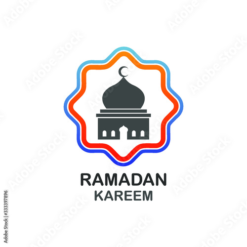 Mosque Islamic emblem logo design