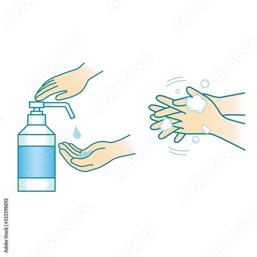 手洗いのイラストのセット_カラー