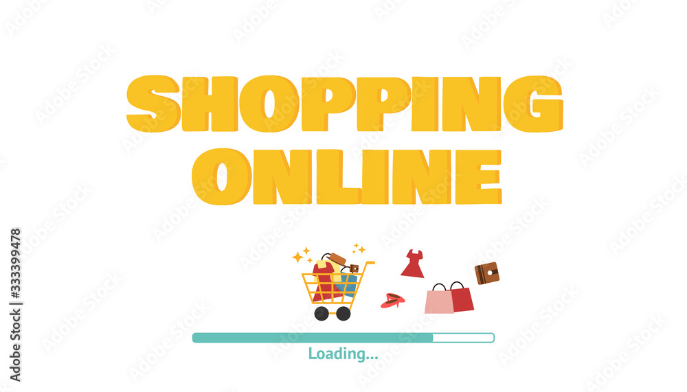 Shopping online on website or mobile. Shopping online at home.