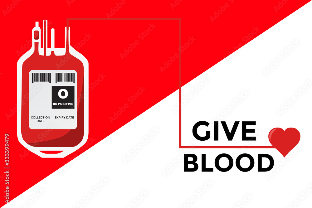 Obraz premium Blood donation concept. Blood bag with 