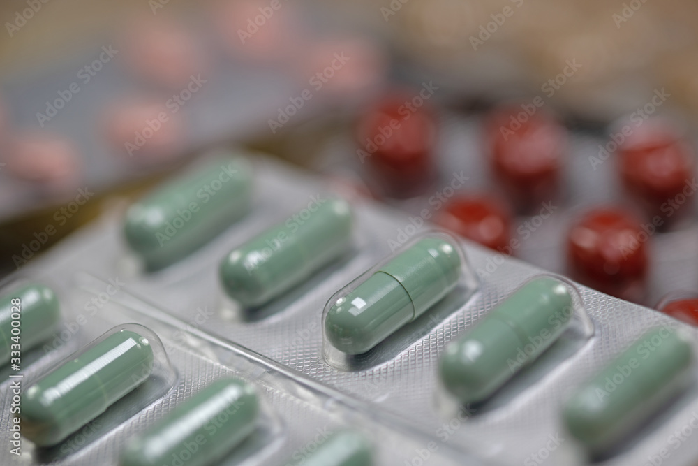Viele Tabletten in einer Nahaufnahme Viele Tabletten in einer Nahaufnahme