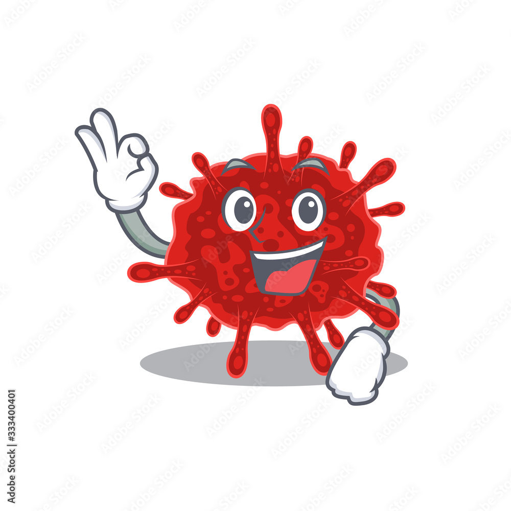 buldecovirus cartoon character design style making an Okay gesture buldecovirus cartoon character design style making an Okay gesture