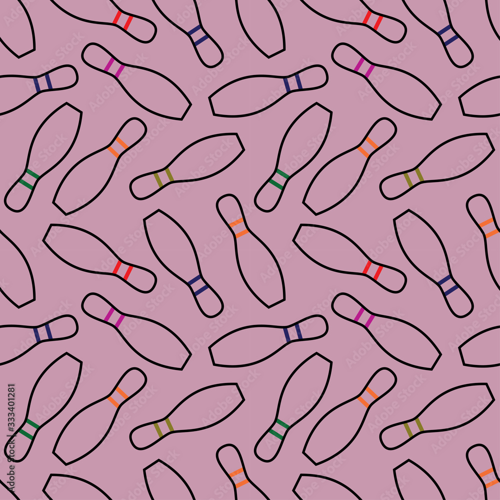 seamless bowling patterns with repeating bowling pins on pink background. sports ornament for seamless printing, textile, backdrop etc. seamless bowling patterns with repeating bowling pins on pink background. sports ornament for seamless printing, textile, backdrop etc.
