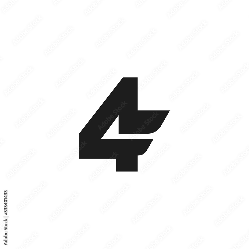 Vector Logo Number Double Wing 4 Vector Logo Number Double Wing 4