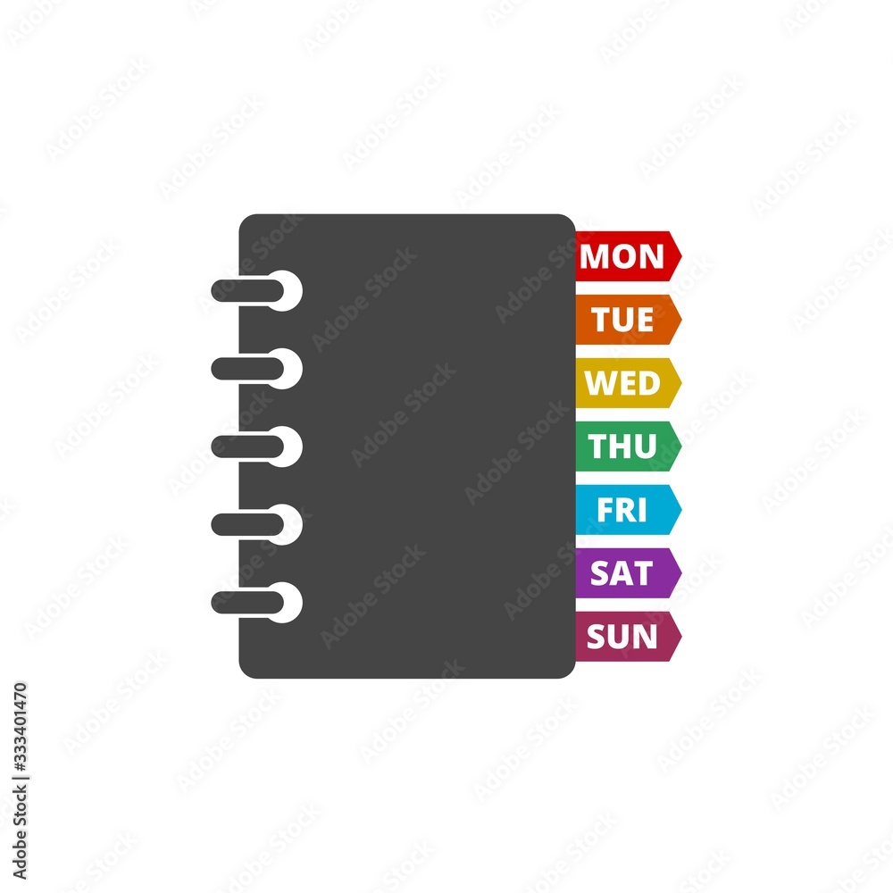 Weekly calendar icon isolated on white background Weekly calendar icon isolated on white background