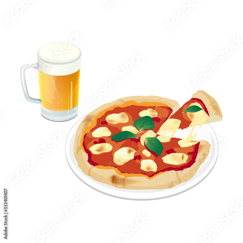 ピザとビール