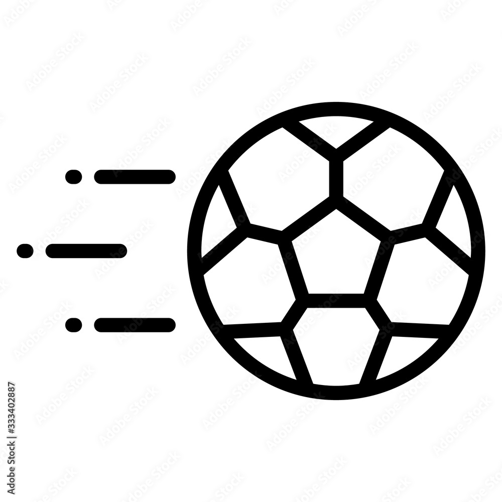 Fototapeta premium Pass a soccer ball concept, football is moving on white background, Passing the ball vector icon design