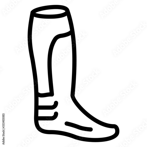 Football Long Full Leg Shin Guards Sleeves Concept,  Protective Football Equipment Adjustable Straps Pads Vector Icon design