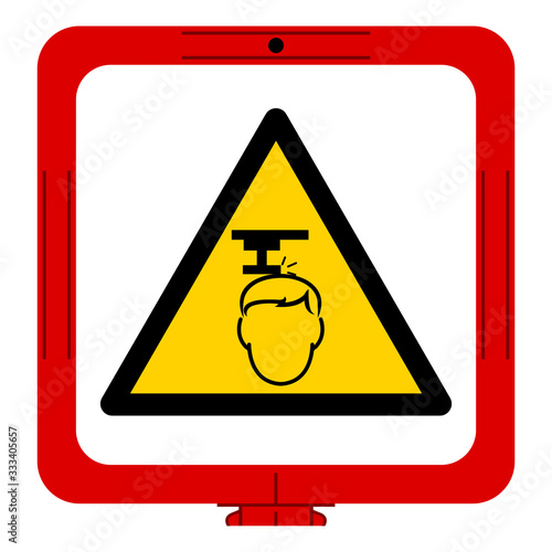 Warning Overhead Hazard Symbol, Vector Illustration, Isolate On White Background Label. EPS10
