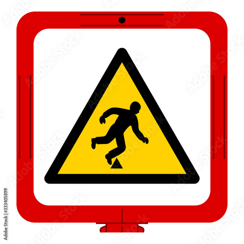 Warning Trip Hazard Symbol Sign,Vector Illustration, Isolate On White Background Label. EPS10
