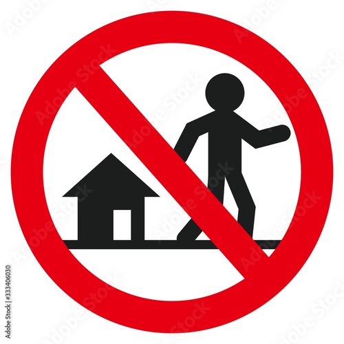 Foto Pictogram representing going-out restriction