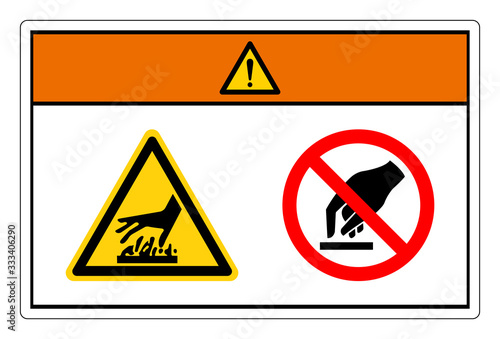 Warning Hot Surface Do Not Touch Symbol Sign, Vector Illustration, Isolate On White Background Label. EPS10