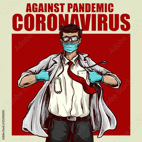 against corona virus poster design illustration