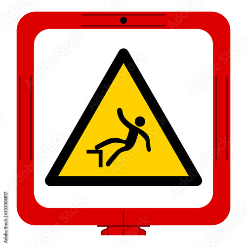 Warning Drop Hazard Symbol, Vector Illustration, Isolate On White Background Label. EPS10