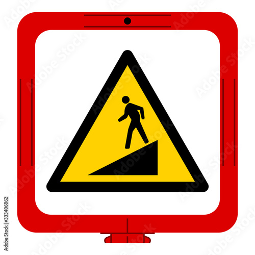 Warning Slope Symbol Sign,Vector Illustration, Isolate On White Background Label. EPS10