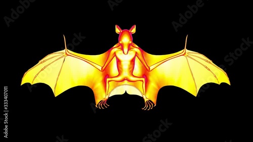 Infrared of bat with Corona virus disease (COVID-19) photo