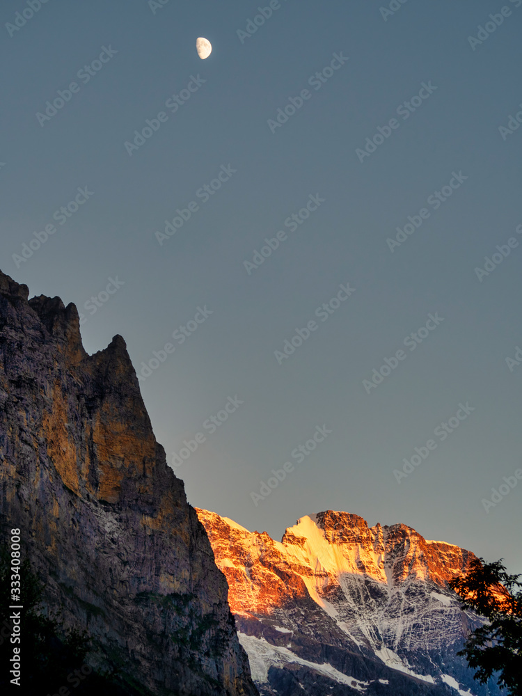 Sunset over Swiss Alps