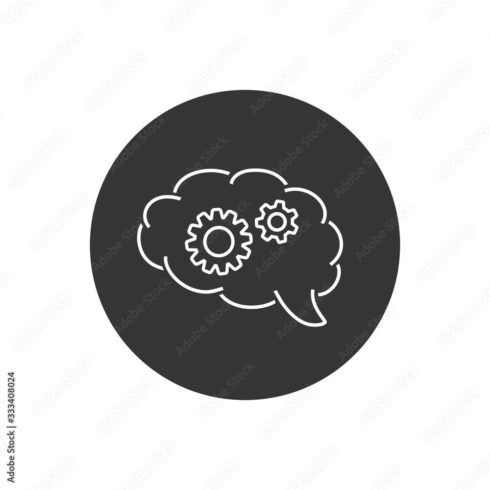 Brain and gear line icon, brainstorm concept. Vector illustration Brain and gear line icon, brainstorm concept. Vector illustration