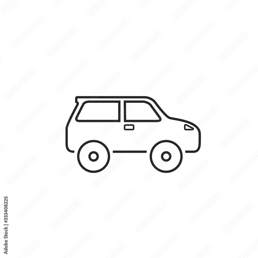 Car line icon on white. Vector illustration in modern flat style