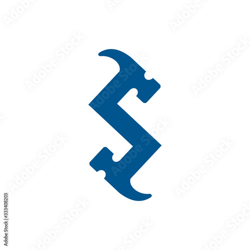 Letter S Hammer Building Services, Repair, Renovation and Construction Logo Design 