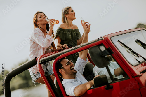 Group of young people enjoy...