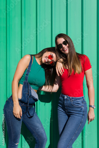 Two young best female frien...