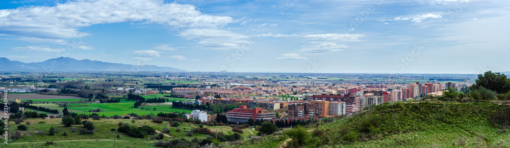 Panoramic view from mediterranean .city Figueres,Spain,Europe, the city of Salvador Dali