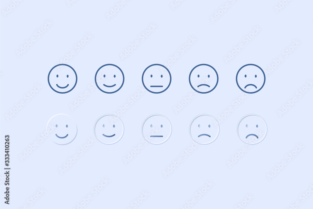 customer service satisfaction and five emoticons icons customer service satisfaction and five emoticons icons