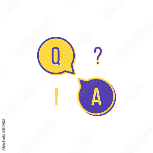 flat question and answer icon