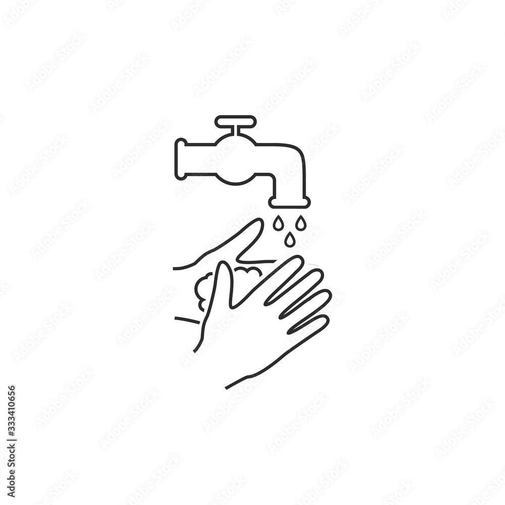 Please wash your hands icon line sign. Vector illustration Please wash your hands icon line sign. Vector illustration