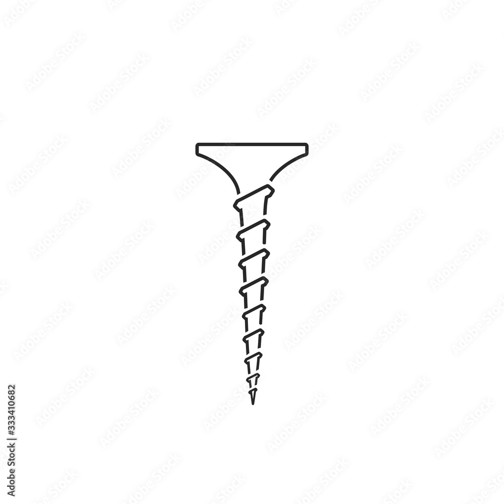 Screw line icon, flat vector illustration Screw line icon, flat vector illustration