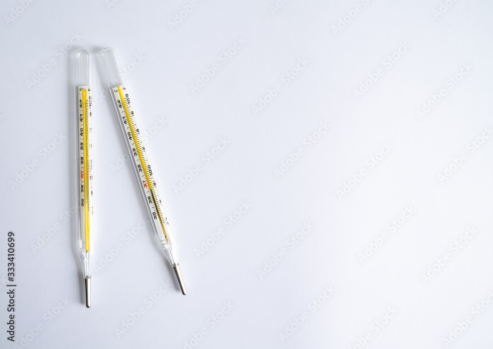 Close up thermometer on white background Close up thermometer on white background