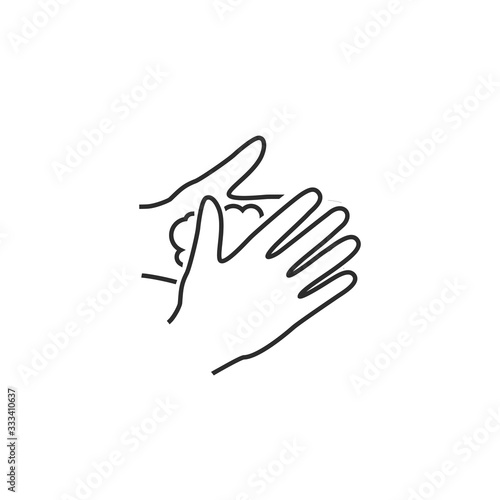 Please wash your hands line icon sign. Vector illustration
