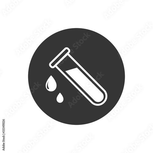 Test tube with drop. medical and chemical icon. Vector illustration
